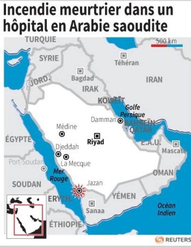 Incendie dans un hôpital en Arabie saoudite, 25 morts