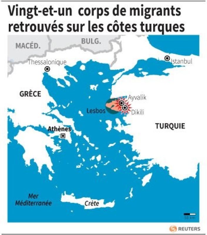 Vingt-et-un migrants retrouvés morts sur les côtes turques