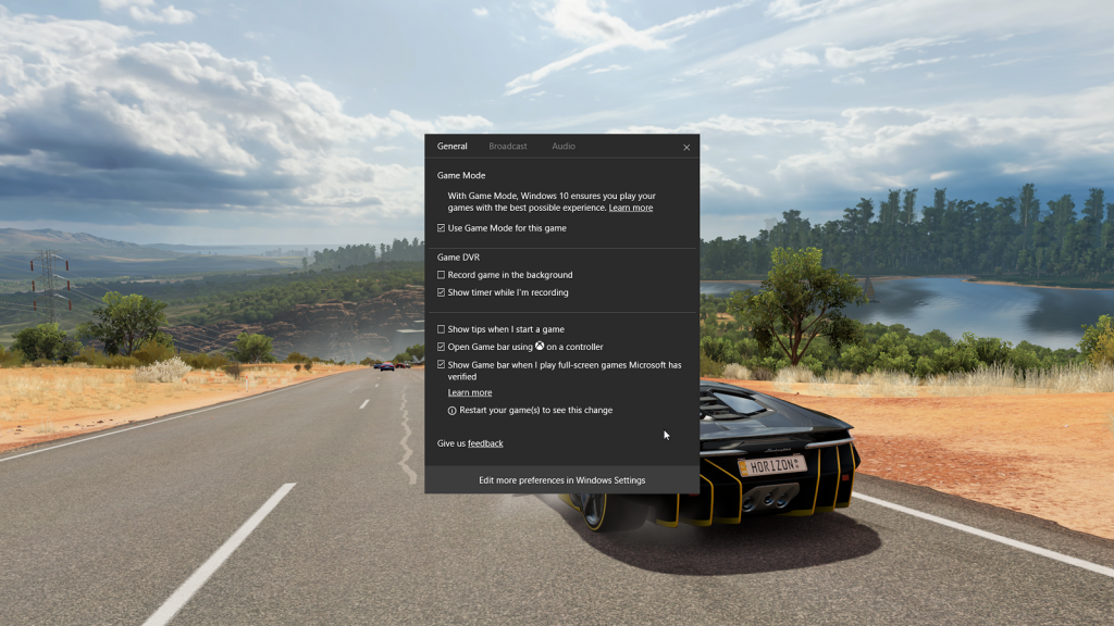Windows 10 et le Game Mode dans les starting block